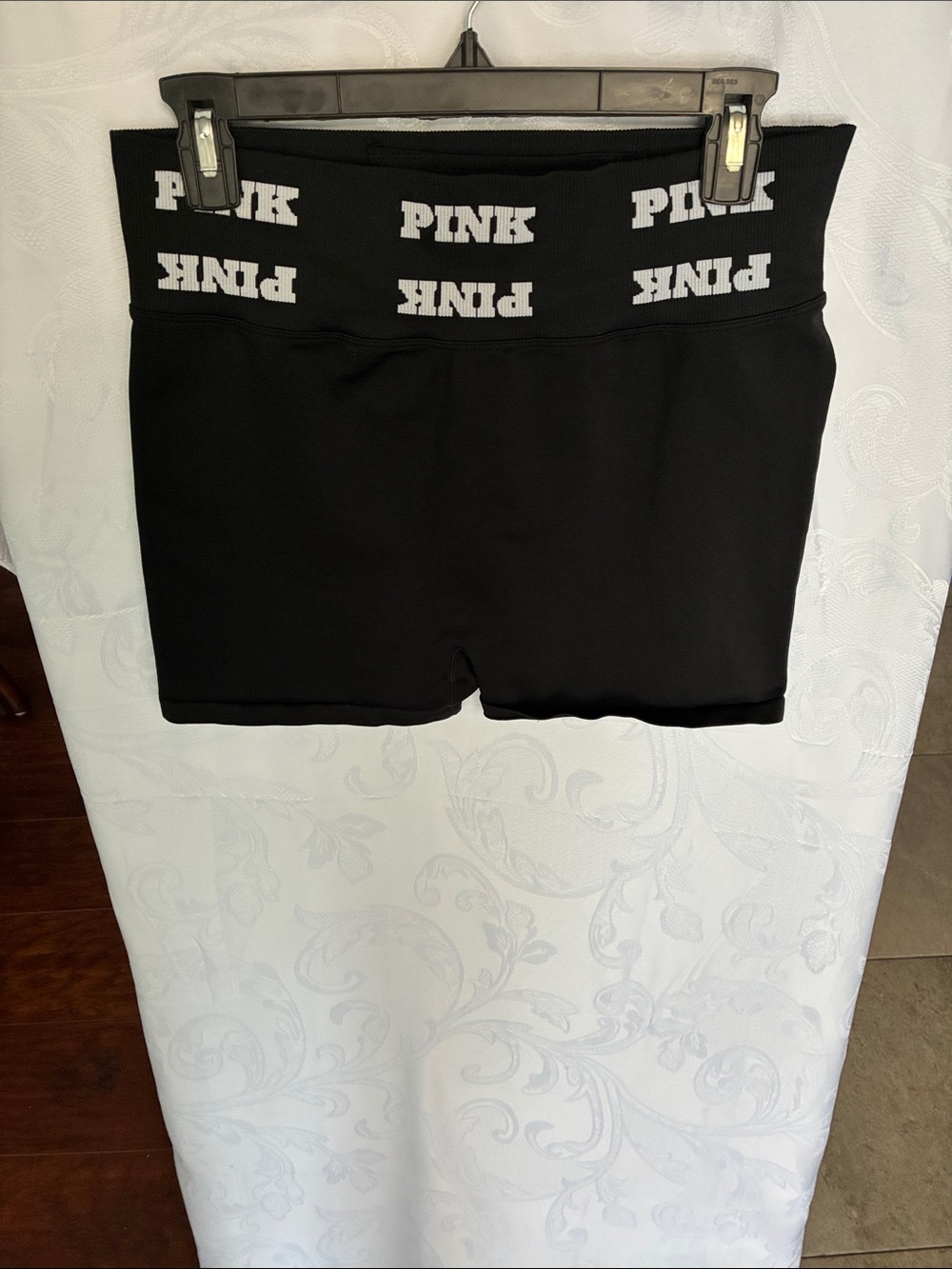PINK Victoria's Secret Black Logo Waistband Bike Shorts